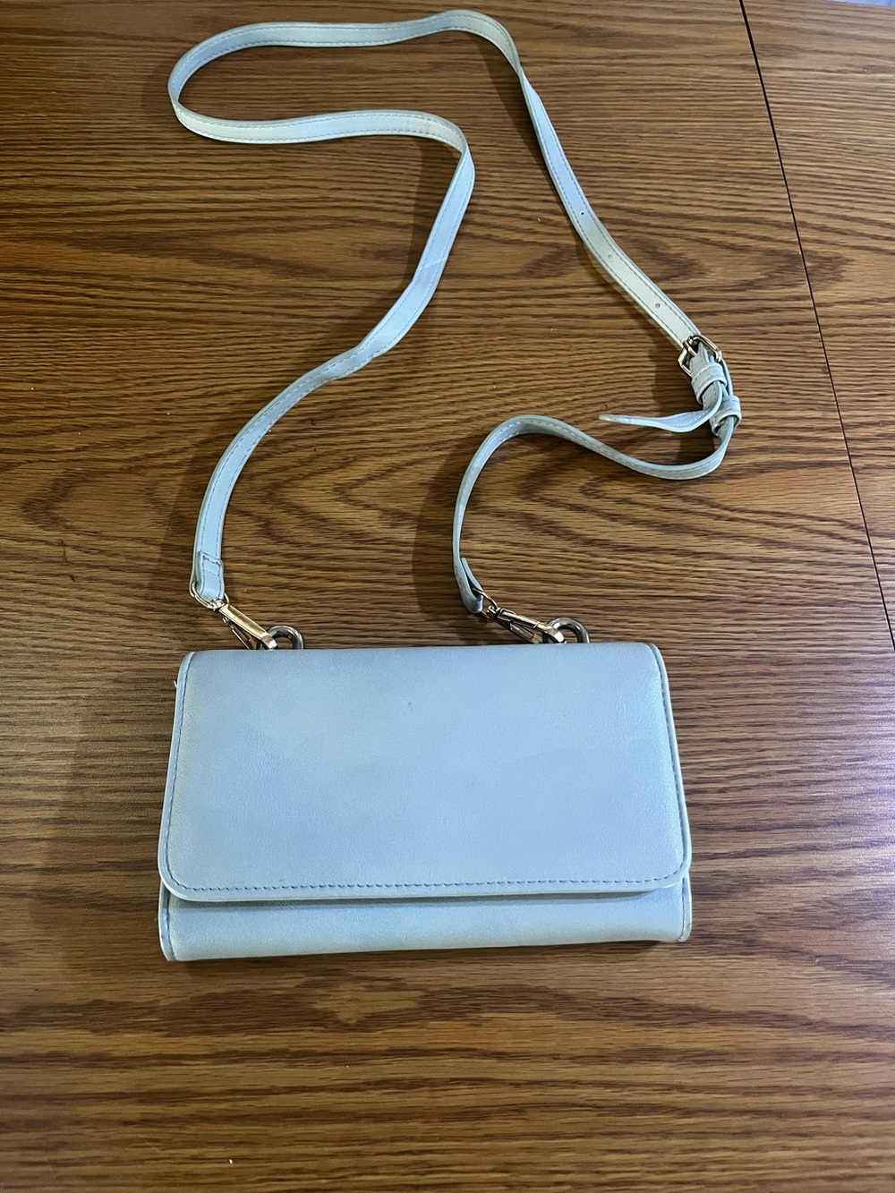 Classic Women's Crossbody Wallet Bag in Light Blue